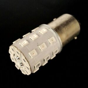 светодиод T25 33smd 10-30v красный. Цоколь — BAY15s. Работа в сетях 12v и 24v