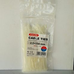 Хомут пластиковый 150х2,5мм CarLife 100шт. Nylon 6.6 (Нейлон) Made in P.R.C