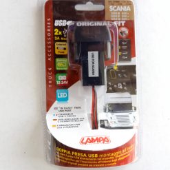 Авто зарядка - кнопка SCANIA c 2 USB 3A 12-24V