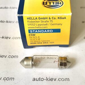 Авто лампа HELLA 8GM 002 092-121 C5W 12v SV8.5  Made in Thailand