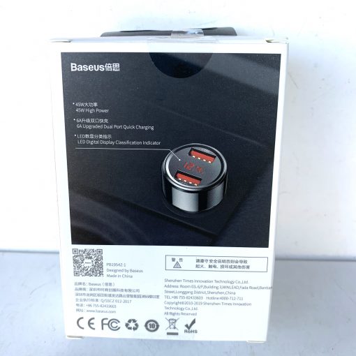 Авто зарядка BASEUS Magic Series PPS 2USB 45W/QC/PD/LCD Black