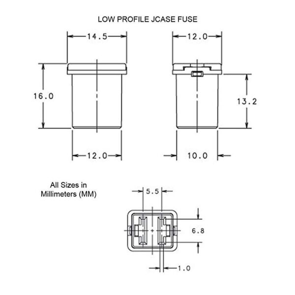 Предохранитель 60A Low Profile JCASE Littelfuse 0895060.TXN 60A ® Cartridge Fuse оригинал