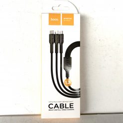 Кабель HOCO U31 Benay Combo 3-in-1(L-M-Tc) Cable 2,4A/1m. Black