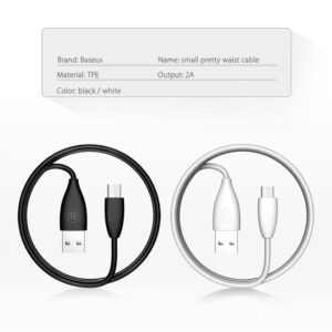 USB кабель Baseus Small Pretty Waist Cable for Micro 2A/1m. Black