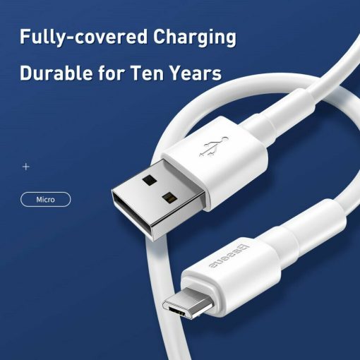 USB кабель Baseus Mini White Micro USB Cable 2.4A (1m) white