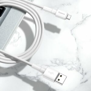 USB кабель Baseus Mini White Micro USB Cable 2.4A (1m) white