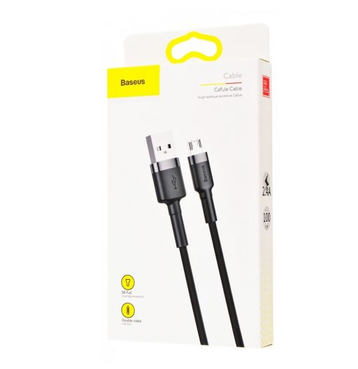 USB кабель Baseus Cafule Micro USB Cable 2.4A (1m) gray_black