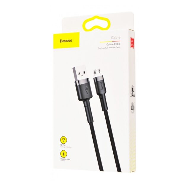 USB кабель Baseus Cafule Micro USB Cable 2.4A (1m) gray_black