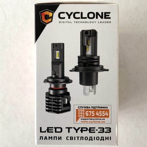 Комплект LED ламп CYCLON type 33 H4 12W 4600Lm 5000K 9-16v