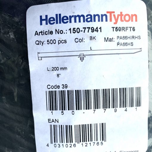 Кабельные стяжки с крепежным элементом T50RFT6 HellermanTyton Art 150-77941 Made in Germany