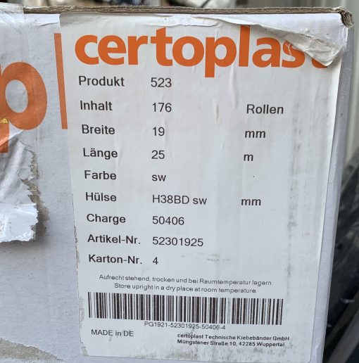 Изолента Certoplast 523 0,25mm*19mm*25m ПЕТ-тканевая. Made in Germany