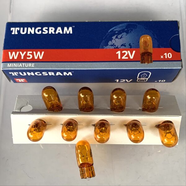 Tungsram 501NA WY5W 5w 12v W2,1x9,5d Amber Лампа накаливания WY5W оранжевая Авто лампа оранжевая 5W