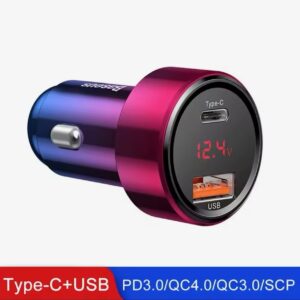 Автомобільний зарядний пристрій Baseus Magic Series Dual Quick Charge Car Charger QC 4.0 45W USB + Type-C Червоний модель BS-C20C-X