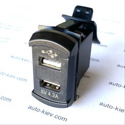Авто зарядка — кнопка c вольтметром и 2 USB 4,2A 12V