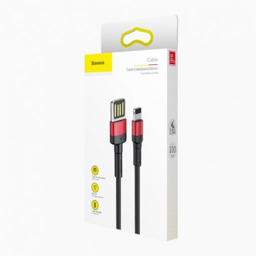 USB кабель Baseus Cafule USB For iP 2.4A 1M Black+Red CALKLF-G91