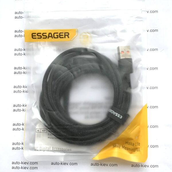 Кабель ESSAGER USB Type-C 6A 66W QC3.0 2м