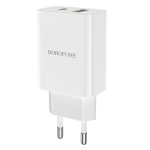 Мережевий зарядний пристрій BOROFONE BA56A Lavida PD20W/QC3.0 /2USB білий