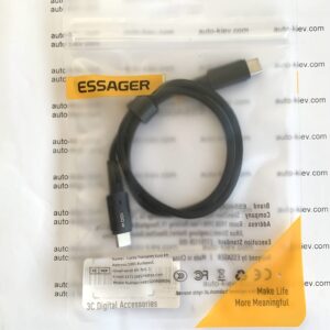 Кабель ESSAGER PD100W Type C 0.5м black