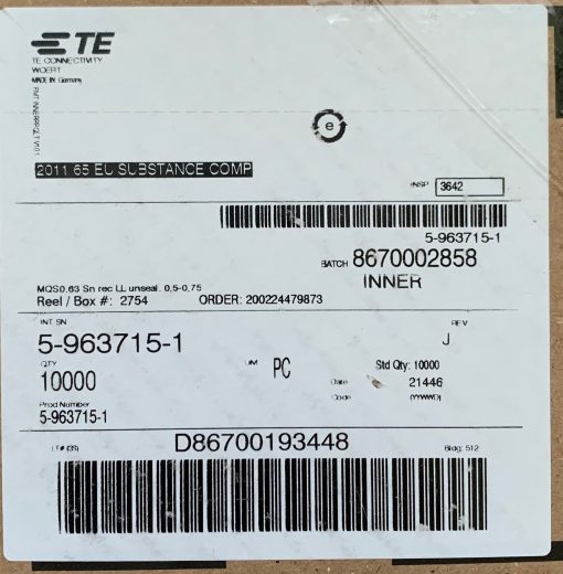 TE Connectivity 5-963715-1 ширина контакта 0.63 mm «мама» под провод 0.5-0.75 mm²