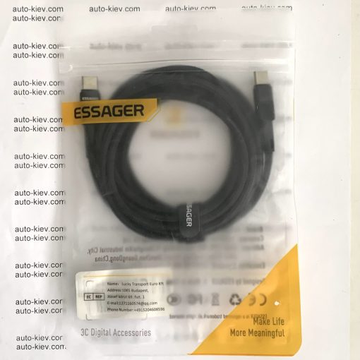Кабель ESSAGER PD100W Type C 2м black