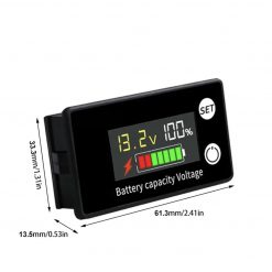 Вольтметр - Термометр постоянного тока DC 8-100V цветной дисплей, с процентом и индикатором заряда батареи
