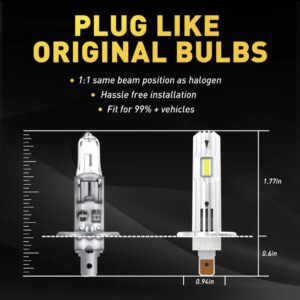 Комплект LED ламп AUXITO H1 6500K 16000Lm 80W 12-16v