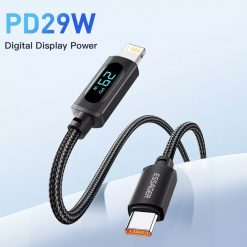 Кабель ESSAGER Type-C to Lightning PD29W (EXCTL-XY01-P) 1м Fast Charging Digital Display