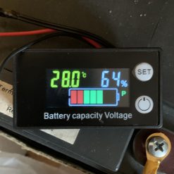 Вольтметр - Термометр постоянного тока DC 8-100V цветной дисплей, с процентом и индикатором заряда батареи