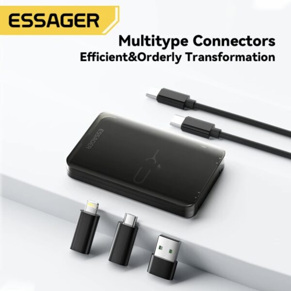 Кабель ESSAGER ES-OTG12 4 в 1 PD60W Type C- Type C 0.1м black