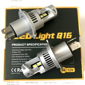 Альтернативний вигляд H4 led Turbo AUXITO Q16 7035(CSP) 6000К 20000LM 70 Вт 12-30В Canbus 2 шт