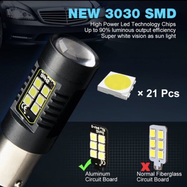 світлодіод T25 XSTORM 21smd 3030 12v BAY15d