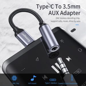 Essager E01 USB Type C 3,5 Jack адаптер для навушників