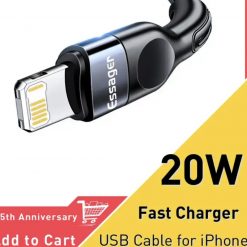 Кабель ESSAGER Type-C to Lightning PD20W (EXCTL-CXB0G) 0.5м Fast Charging