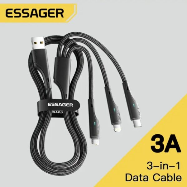 Кабель ESSAGER 3 in 1, Lightning, Type-С, Micro-USB