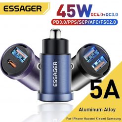 Автомобільний зарядний пристрій ESSAGER ES-CC07 45W 12-24v USB+Type-C