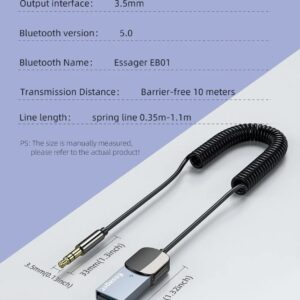 Адаптер Essager Bluetooth Aux з USB на гніздо 3.5 мм