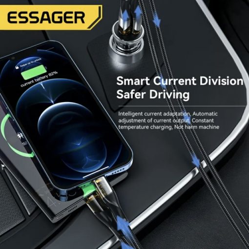 Автомобільний зарядний пристрій ESSAGER F712 33W 12-24v USB+Type-C