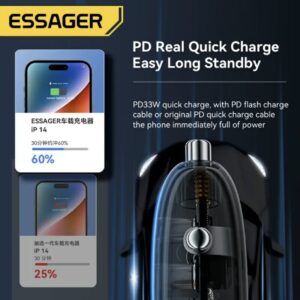 Автомобільний зарядний пристрій ESSAGER F712 33W 12-24v USB+Type-C