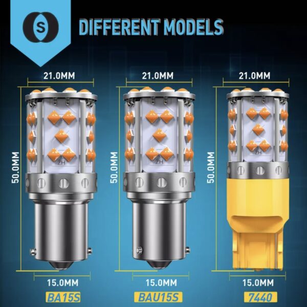 світлодіод T25 (PY21W) 35smd 3030 orange BAU15s 12-24v