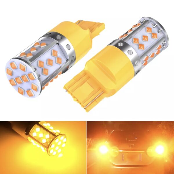 світлодіод T25 (PY21W) 35smd 3030 orange BAU15s 12-24v