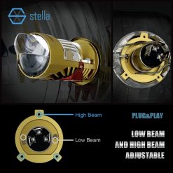 Комплект LED лінз H4 Stella Bi 6000K 14000Lm 55W 9-90v
