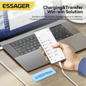 Кабель ESSAGER ES-X38 USB Type-C 3A 1м