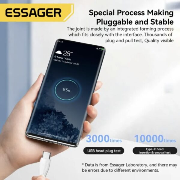 Кабель ESSAGER ES-X38 USB Type-C 3A 1м