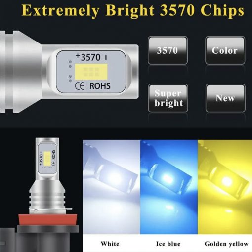 Комплект LED ламп H7 6500K 4000Lm 12W 9-32v