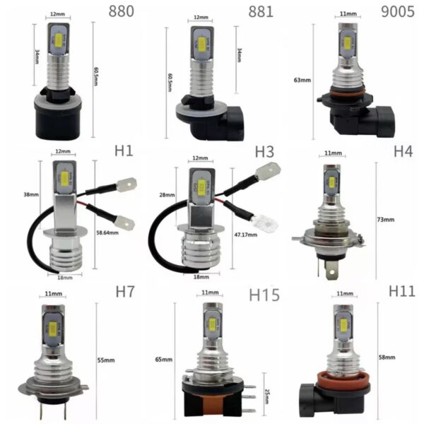 Комплект LED ламп H3 6500K 4000Lm 12W 9-32v