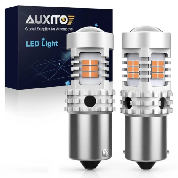 світлодіод T25 (PY21W) AUXITO 26smd 3020 orange BAU15s 9-16v