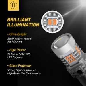 світлодіод T25 (PY21W) AUXITO 26smd 3020 orange BAU15s 12-24v