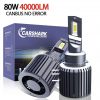 H15 led лампи CARSHARK 3570(CSP) 6000K 20000Lm 80W 9-16v Canbus 2 шт