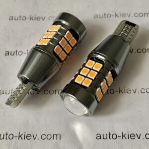 Світлодіод Т15(W16W) 27smd 3030 драйвер canbus 1400lm 12v Amber (оранжевий) комплект 2 шт.