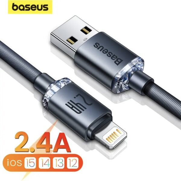 USB кабель Baseus Crystal Shine Series Fast Charging Data Cable USB to iP 2.4A CAJY000001